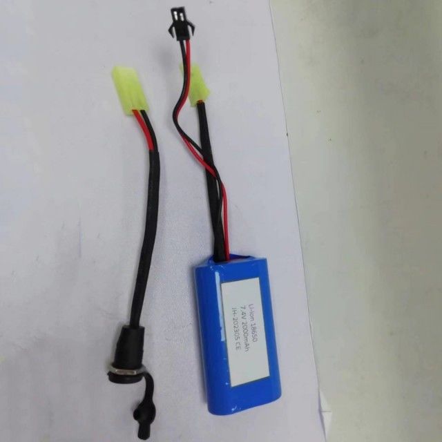 Custom 18650 Li-ion batterijpakket 2cellen in serie met vatconnector DC5521 Vrouwelijk