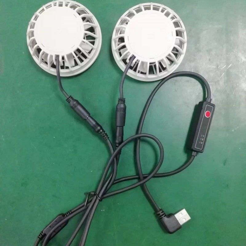 Lichte zomerkoelbroek Fan Slim 25mm Twee ventilatoren verbonden met USB-switchkabel