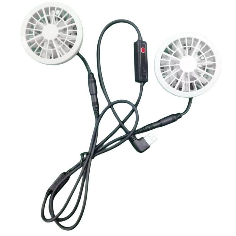 Lichte zomerkoelbroek Fan Slim 25mm Twee ventilatoren verbonden met USB-switchkabel
