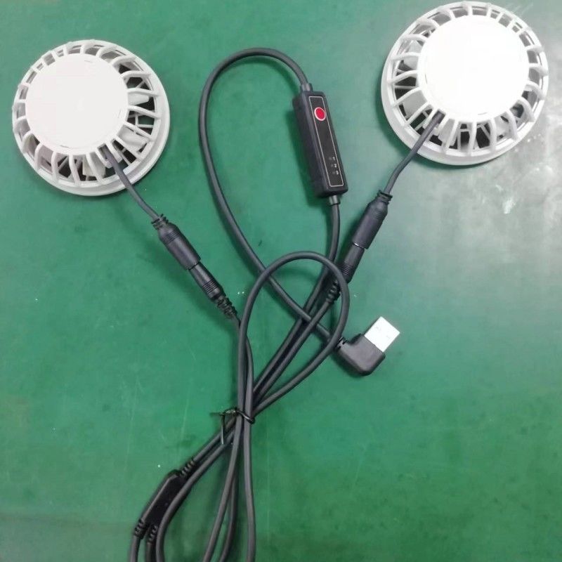 Lichte zomerkoelbroek Fan Slim 25mm Twee ventilatoren verbonden met USB-switchkabel