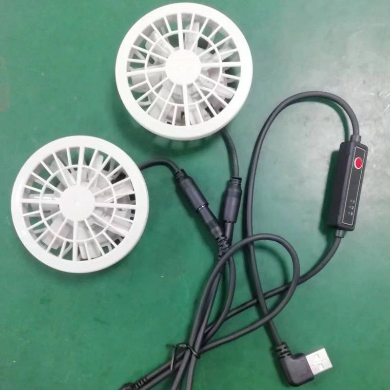 Lichte zomerkoelbroek Fan Slim 25mm Twee ventilatoren verbonden met USB-switchkabel