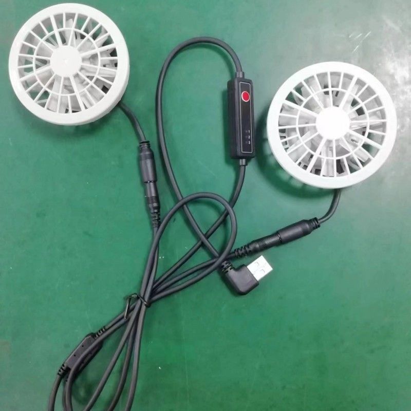 Lichte zomerkoelbroek Fan Slim 25mm Twee ventilatoren verbonden met USB-switchkabel