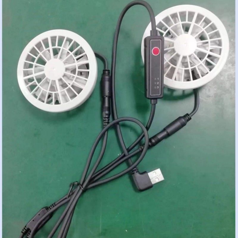 Lichte zomerkoelbroek Fan Slim 25mm Twee ventilatoren verbonden met USB-switchkabel