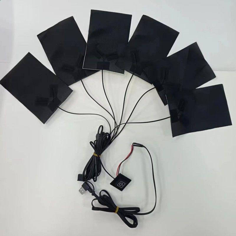 6-in-1 aangepaste verwarmingspad voor kleding elk 10 x 15 cm Zwart 5V USB met schakelaar