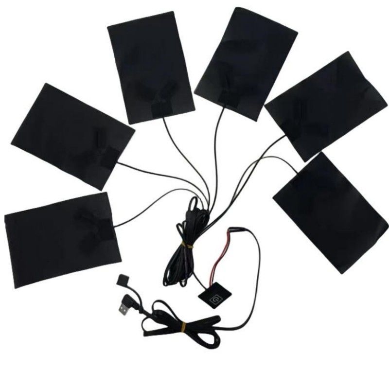 6-in-1 aangepaste verwarmingspad voor kleding elk 10 x 15 cm Zwart 5V USB met schakelaar