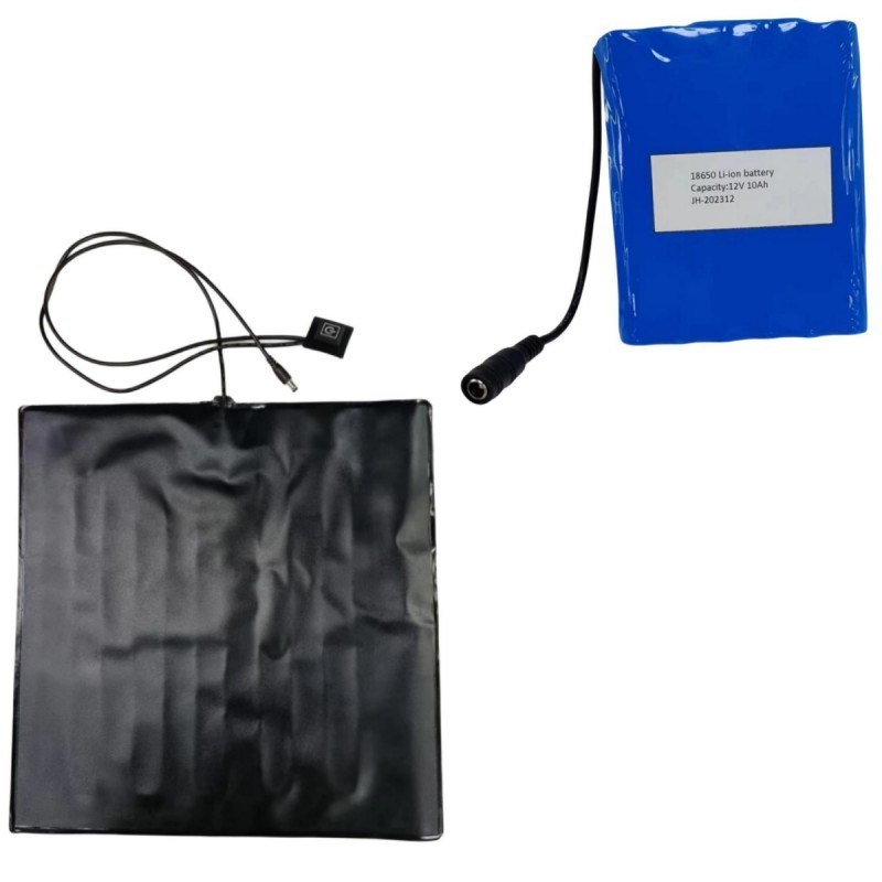 Op maat gemaakte 12V 10Ah batterij verwarmingsplaten Set PVC Pad 35x35cm Voor Pizza Delivery Bag