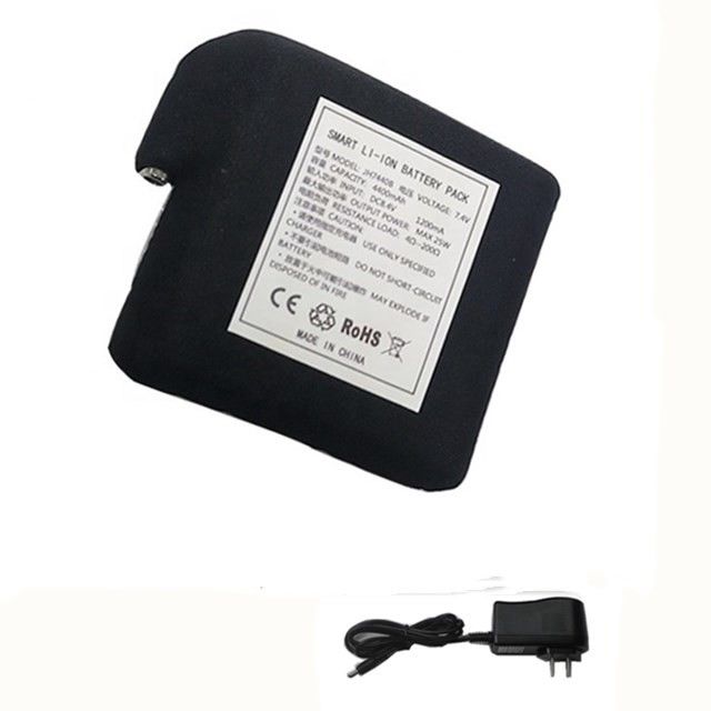 Zwarte lap ingepakt batterij 7.4V 4400mAh 5200mAh 6400mAh 7000mAh batterijen voor verwarmd vest