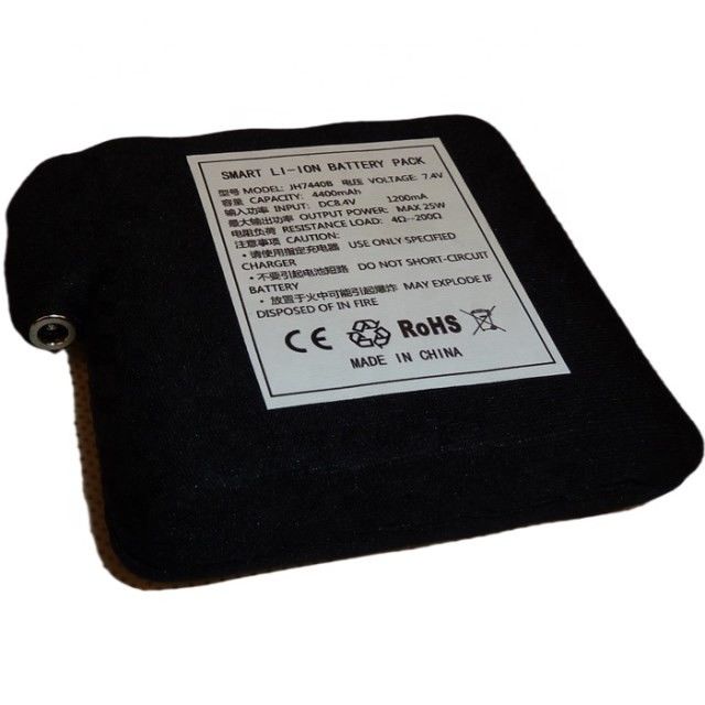 Zwarte lap ingepakt batterij 7.4V 4400mAh 5200mAh 6400mAh 7000mAh batterijen voor verwarmd vest