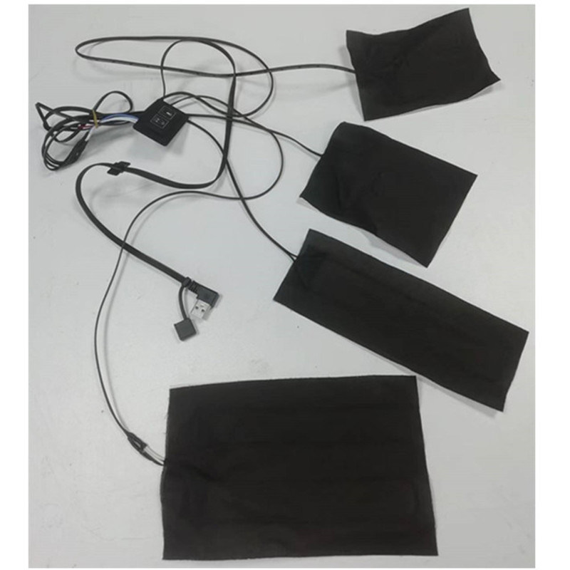 Verwarmingspad voor jassen 4pads 4 in 1 ver infrarood 5V USB-verwarmingsplaat voor kleding