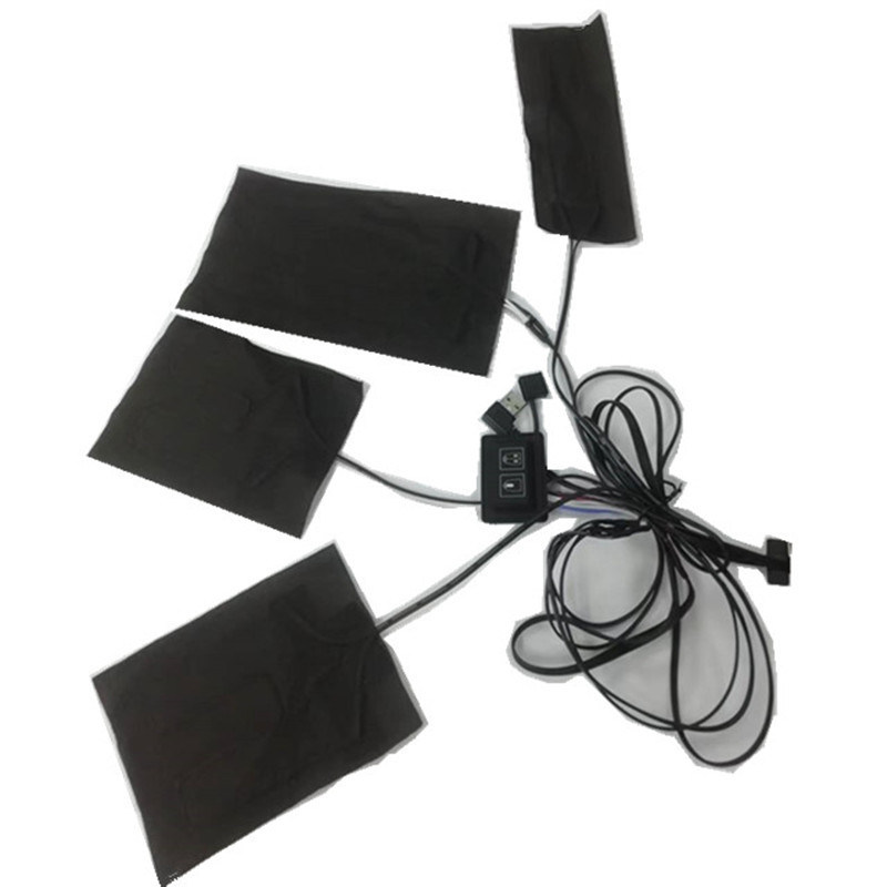 Verwarmingspad voor jassen 4pads 4 in 1 ver infrarood 5V USB-verwarmingsplaat voor kleding