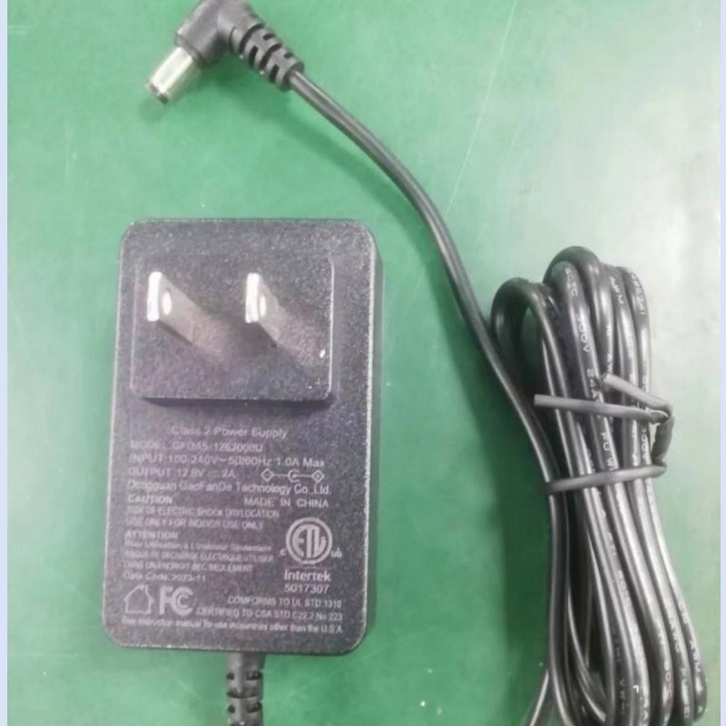 12V batterijoplader 2A US Plug DC Bend Head 90° 2.1 mm Barrel Jack Twee Amp