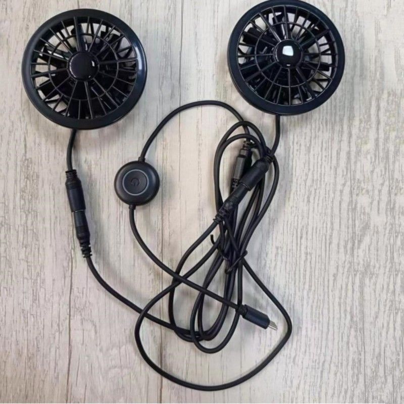 Broek ventilator 2pcs Kleine koelventilator 5V Met Type-C stekker