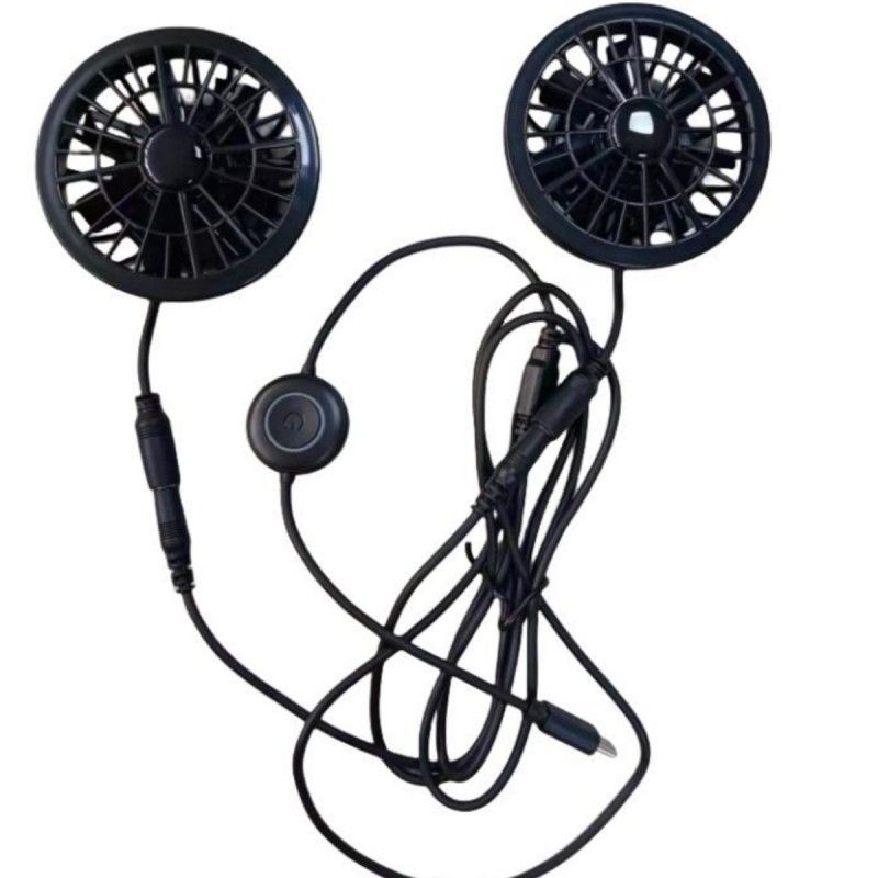 Broek ventilator 2pcs Kleine koelventilator 5V Met Type-C stekker