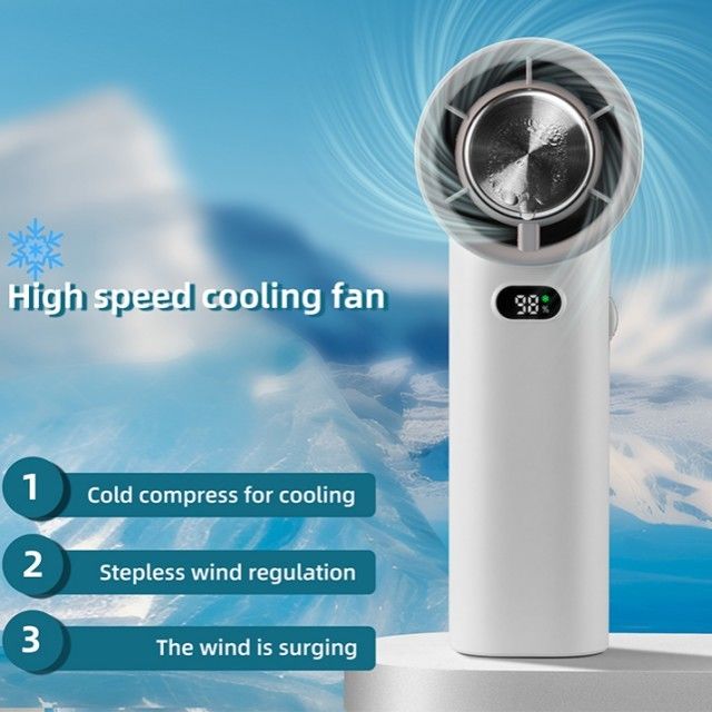 Stepsloze snelheidsregeling IJskoudventilator 13000 RPM Bladeless Portable Handheld Fan 3600mAh