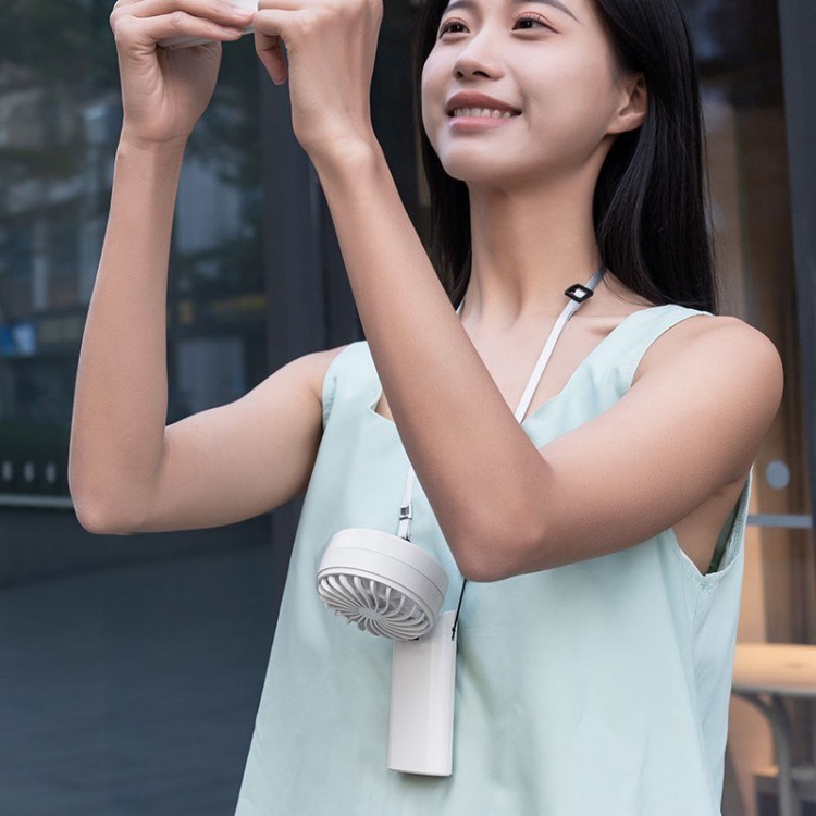 LED-digitaal scherm op batterij bediend Handheld Fan Hang Neck Fan Elektrische ventilatoren Handheld vouwbaar voor reizen