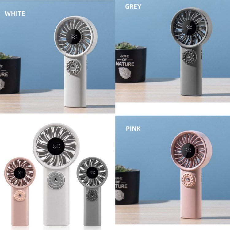 LED-digitaal scherm op batterij bediend Handheld Fan Hang Neck Fan Elektrische ventilatoren Handheld vouwbaar voor reizen