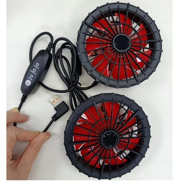 Jas Koelventilator 12V Ventilator USB Besturing Windsnelheid 12V Hoog 9V Medium 5V Laag