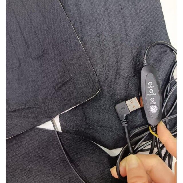 Persoonlijke verwarmingspad 30X15cm 3pads in één 12V kledingverwarmer met USB-switchcontroller voor verwarming stoel