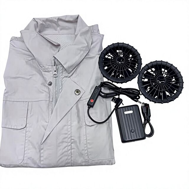Zomer Workwear Fan Jacket 100% Katoen Lange Mouw Jas Fan Met Power Bank 10000mAh Voor Lasser